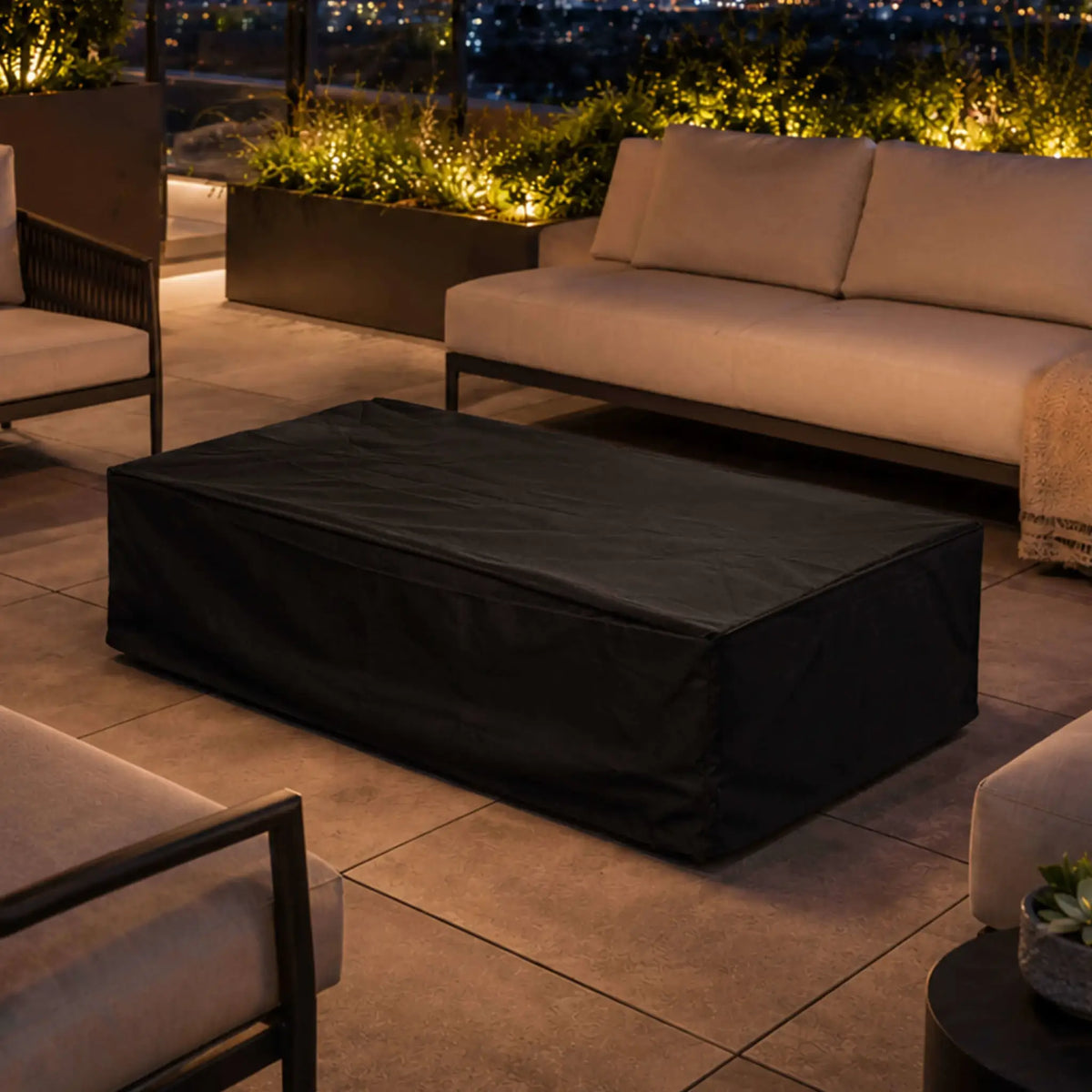 Flame Havens 56" x 30" Rectangle GFRC Concrete Natural Gas Fire Pit