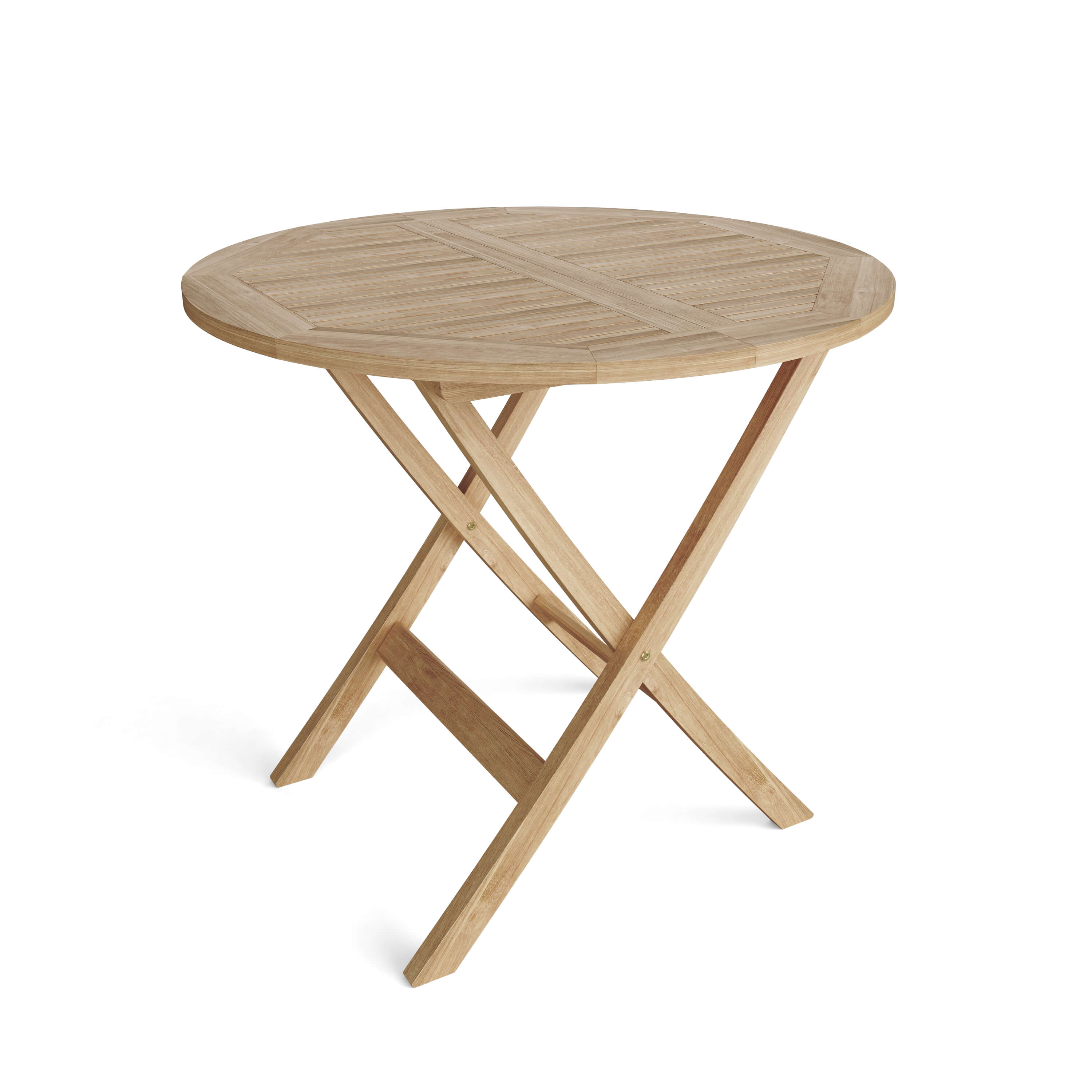 Anderson Teak Windsor 31″ Round Picnic Folding Table – Solid Teak Outdoor Patio Table