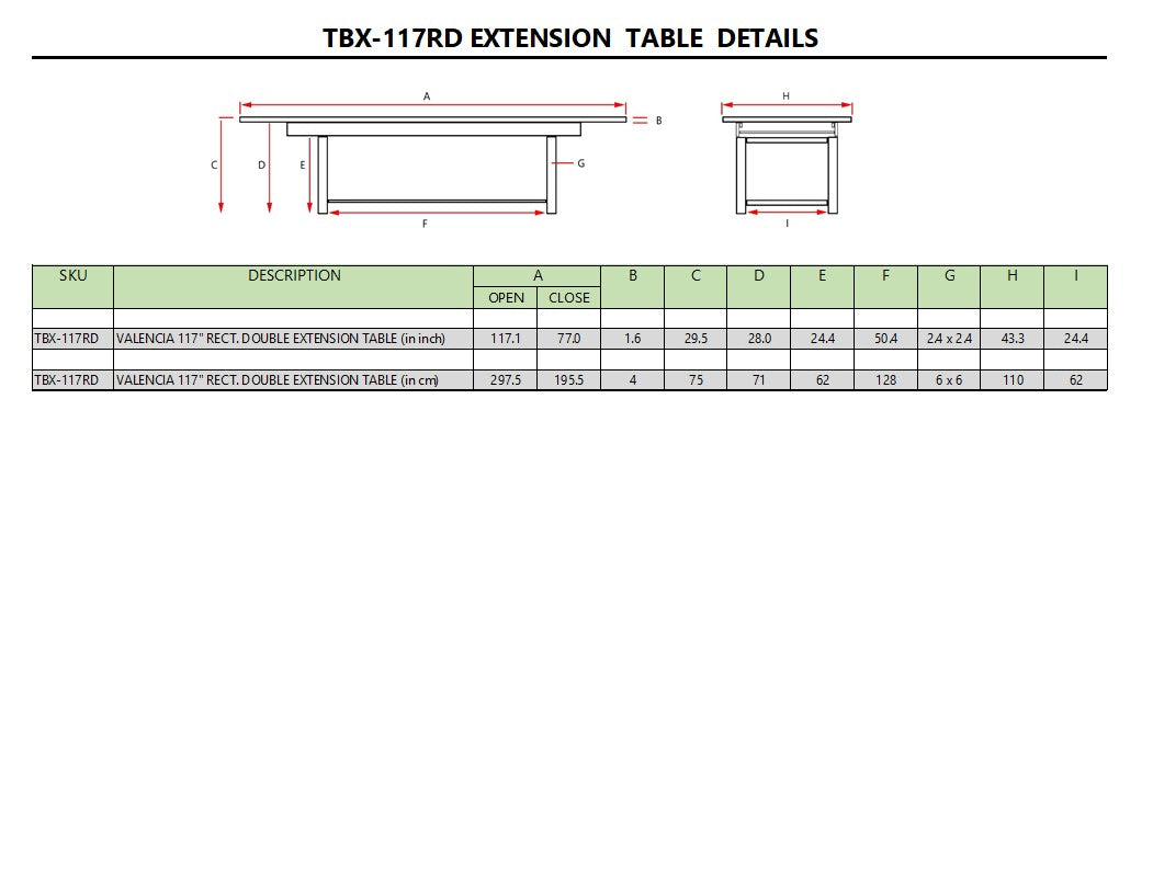 Anderson Teak Valencia 117″ Double Extension Dining Table – Teak Outdoor Patio Table