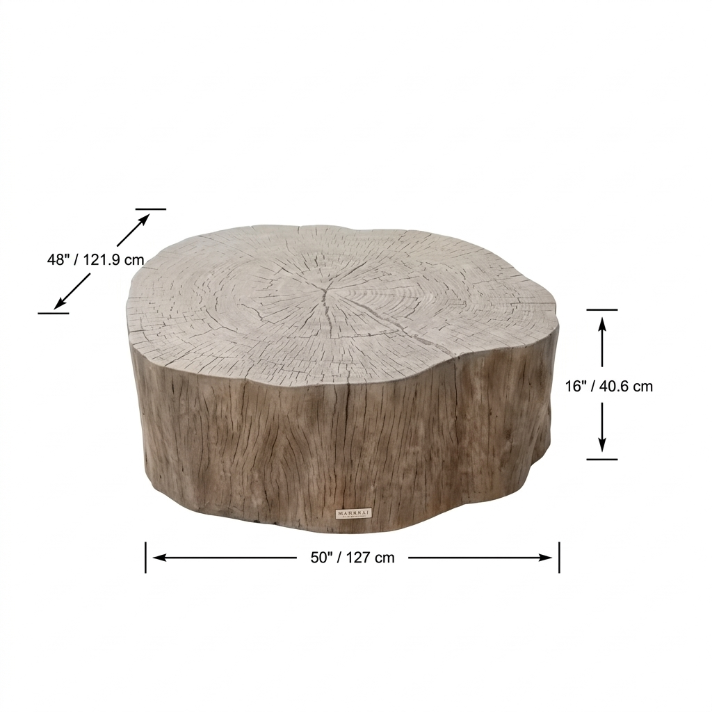 Elementi Home Daintree 42″ Round Drift Wood Coffee Table