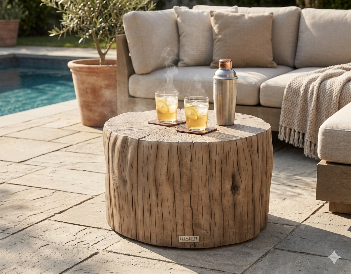 Elementi Home Daintree 27" Stump Concrete Coffee Table
