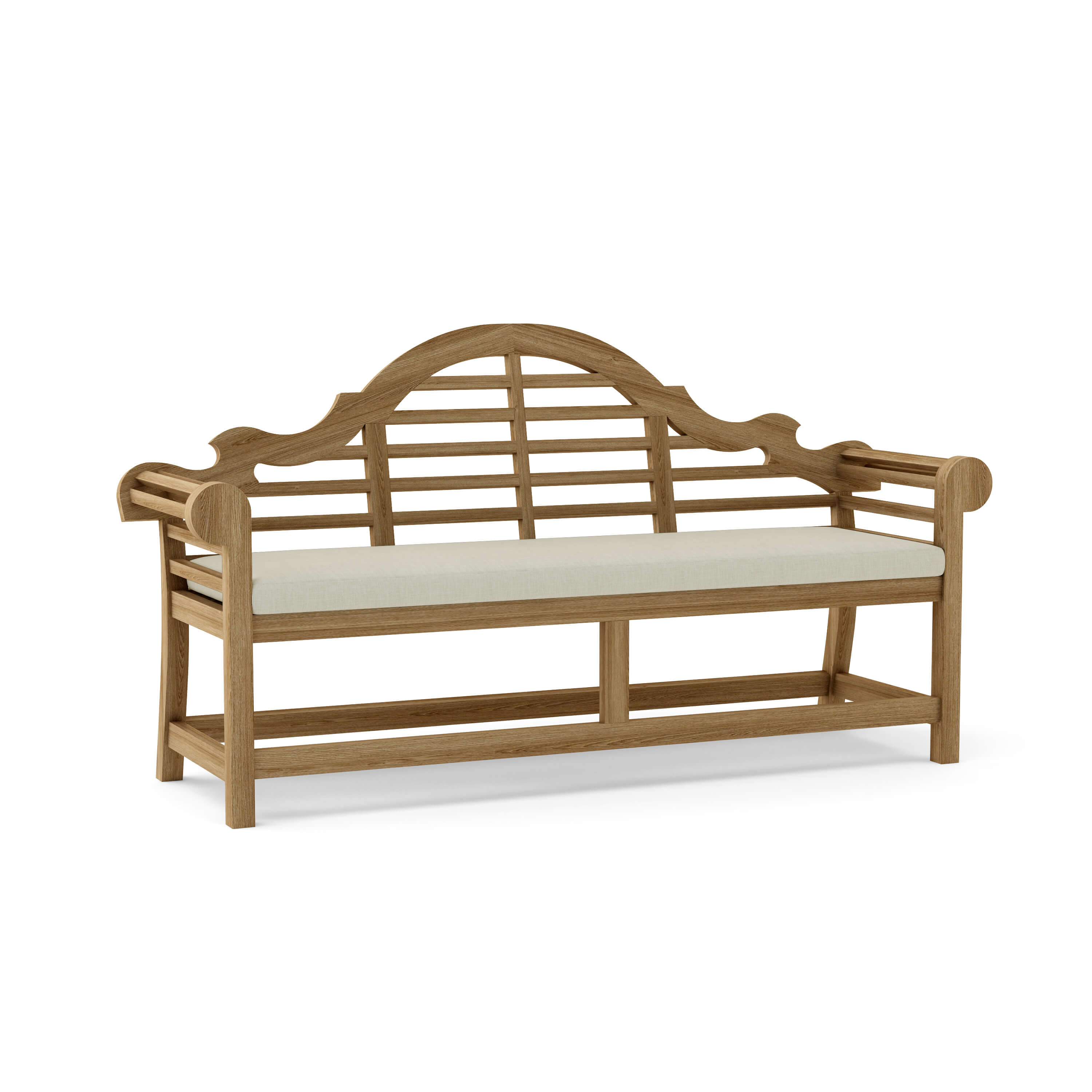 Anderson Teak Marlborough 3-Seater Bench – Lutyens Style Solid Teak Outdoor Garden Bench