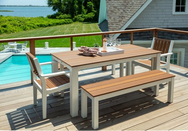 Seaside Greenwich Dining Arm Chair Slatted – Modern Outdoor Patio Seating