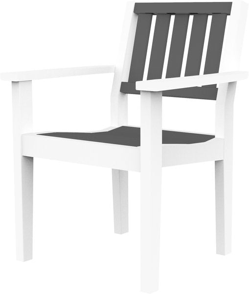 Seaside Greenwich Dining Arm Chair Slatted – Modern Outdoor Patio Seating