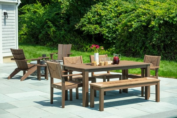 Seaside Greenwich Dining Arm Chair Woven – Modern Outdoor Patio Seating