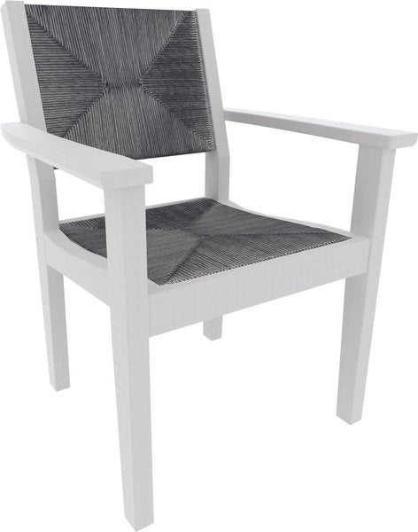 Seaside Greenwich Dining Arm Chair Woven – Modern Outdoor Patio Seating