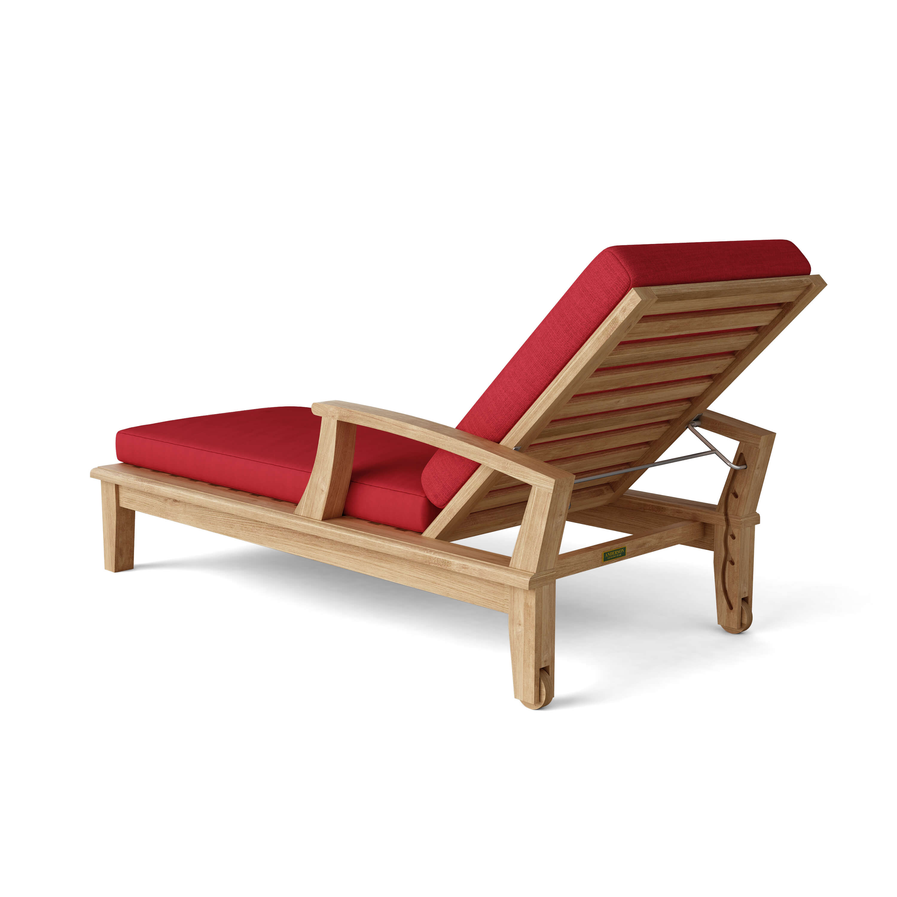 Anderson Teak Brianna Adjustable Teak Sun Lounger Set of 4 with Wheels
