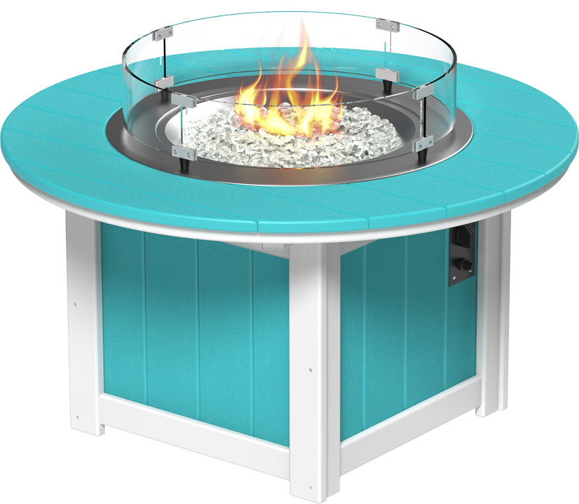 LuxCraft – Lumin Fire Pit 46″ Round – Outdoor Gas Fire Pit with Glass Guard