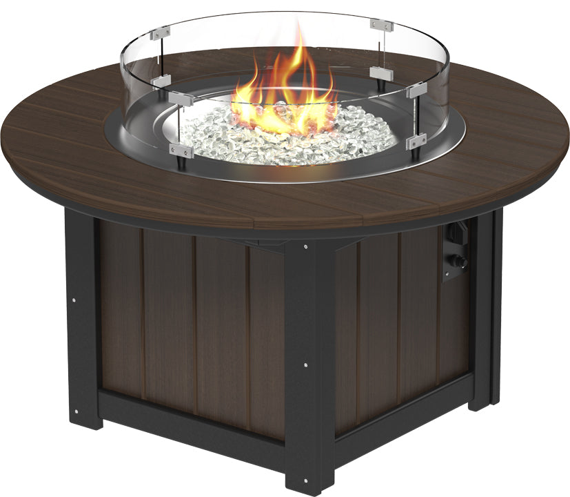 LuxCraft – Lumin Fire Pit 46″ Round – Outdoor Gas Fire Pit with Glass Guard