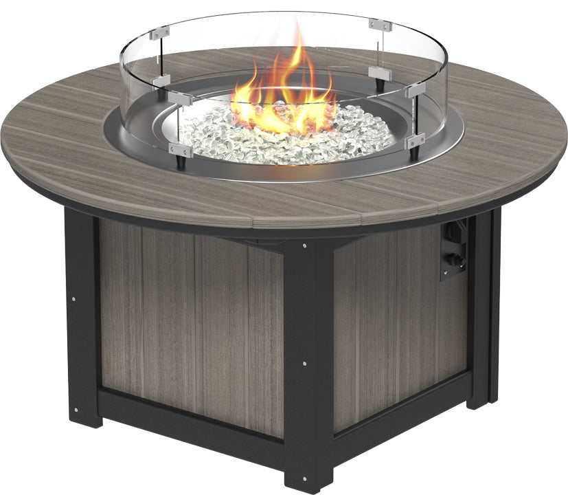 LuxCraft – Lumin Fire Pit 46″ Round – Outdoor Gas Fire Pit with Glass Guard