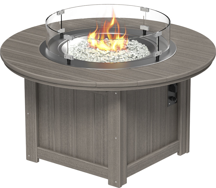 LuxCraft – Lumin Fire Pit 46″ Round – Outdoor Gas Fire Pit with Glass Guard