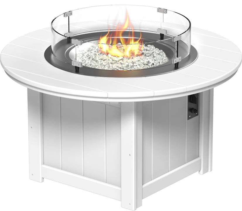 LuxCraft – Lumin Fire Pit 46″ Round – Outdoor Gas Fire Pit with Glass Guard