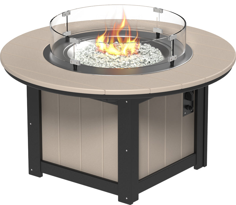 LuxCraft – Lumin Fire Pit 46″ Round – Outdoor Gas Fire Pit with Glass Guard