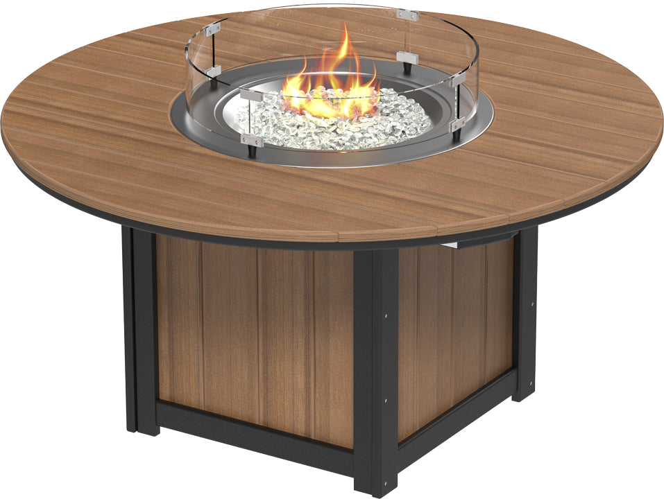 LuxCraft – Lumin Fire Table 60″ Round – Outdoor Gas Fire Dining Table