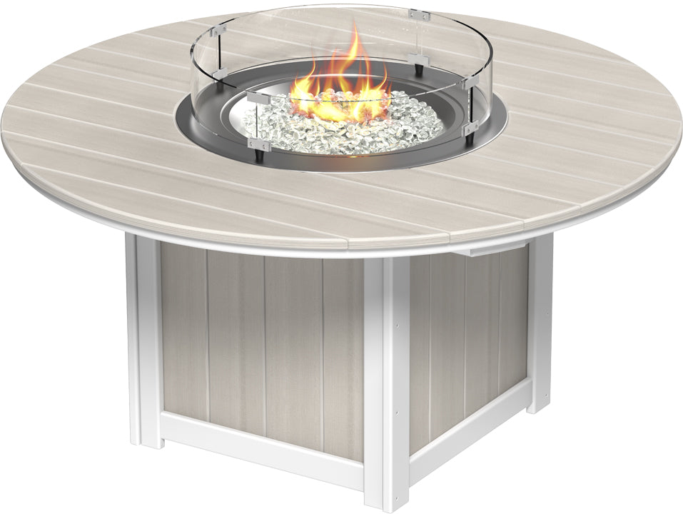 LuxCraft – Lumin Fire Table 60″ Round – Outdoor Gas Fire Dining Table