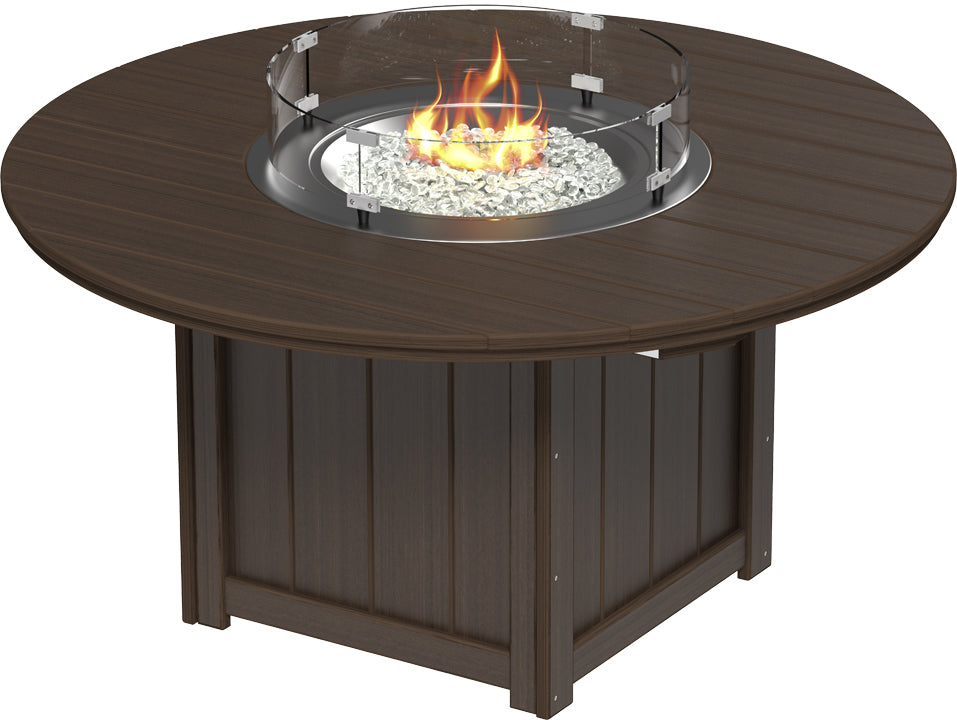 LuxCraft – Lumin Fire Table 60″ Round – Outdoor Gas Fire Dining Table