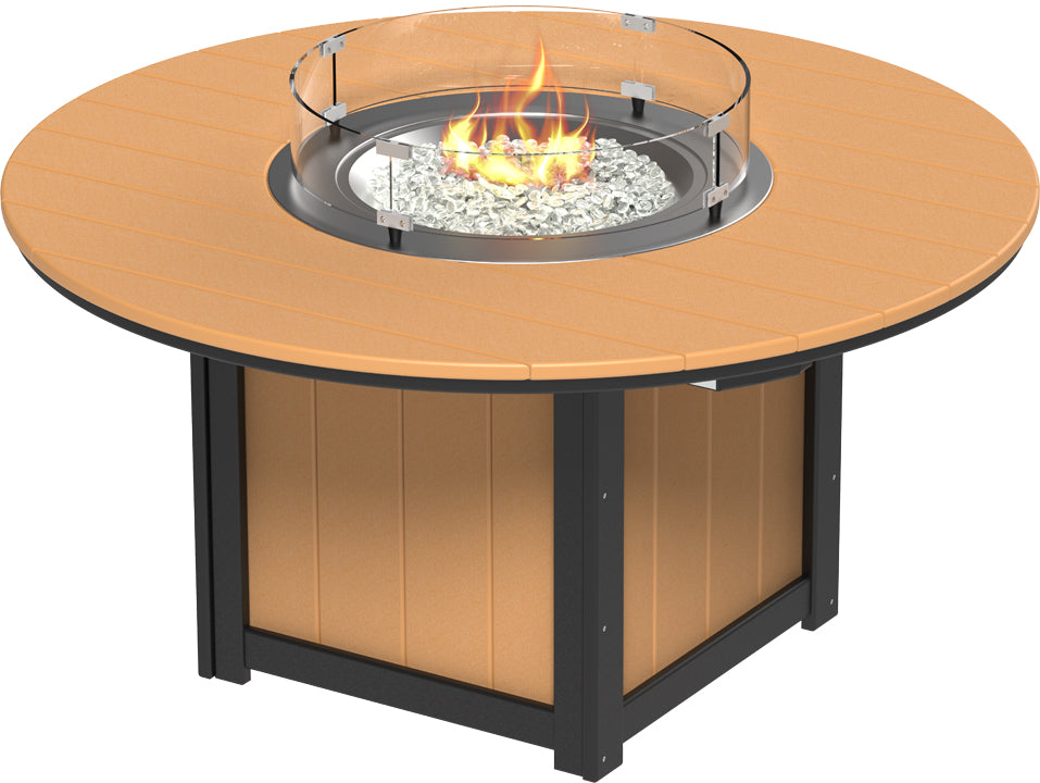 LuxCraft – Lumin Fire Table 60″ Round – Outdoor Gas Fire Dining Table