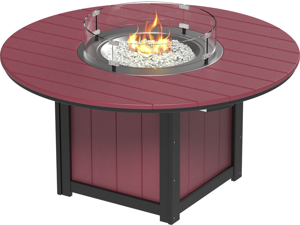 LuxCraft – Lumin Fire Table 60″ Round – Outdoor Gas Fire Dining Table