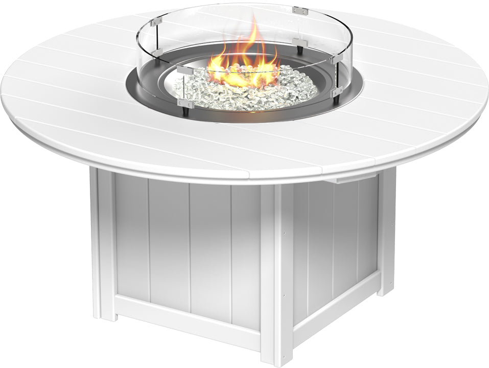 LuxCraft – Lumin Fire Table 60″ Round – Outdoor Gas Fire Dining Table