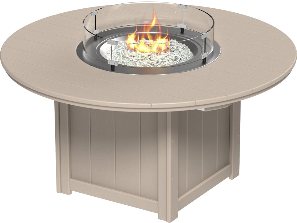 LuxCraft – Lumin Fire Table 60″ Round – Outdoor Gas Fire Dining Table