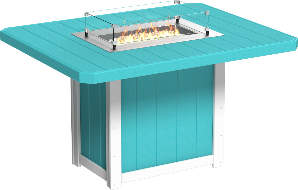 LuxCraft – Lumin Fire Table 62″ Rectangular – Outdoor Gas Fire Dining Table