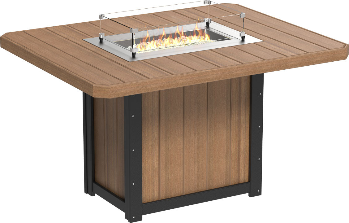 LuxCraft – Lumin Fire Table 62″ Rectangular – Outdoor Gas Fire Dining Table
