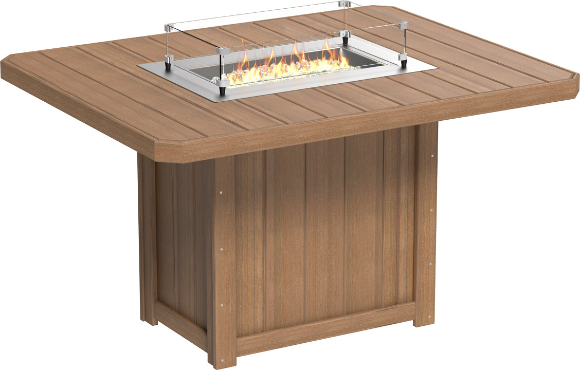 LuxCraft – Lumin Fire Table 62″ Rectangular – Outdoor Gas Fire Dining Table