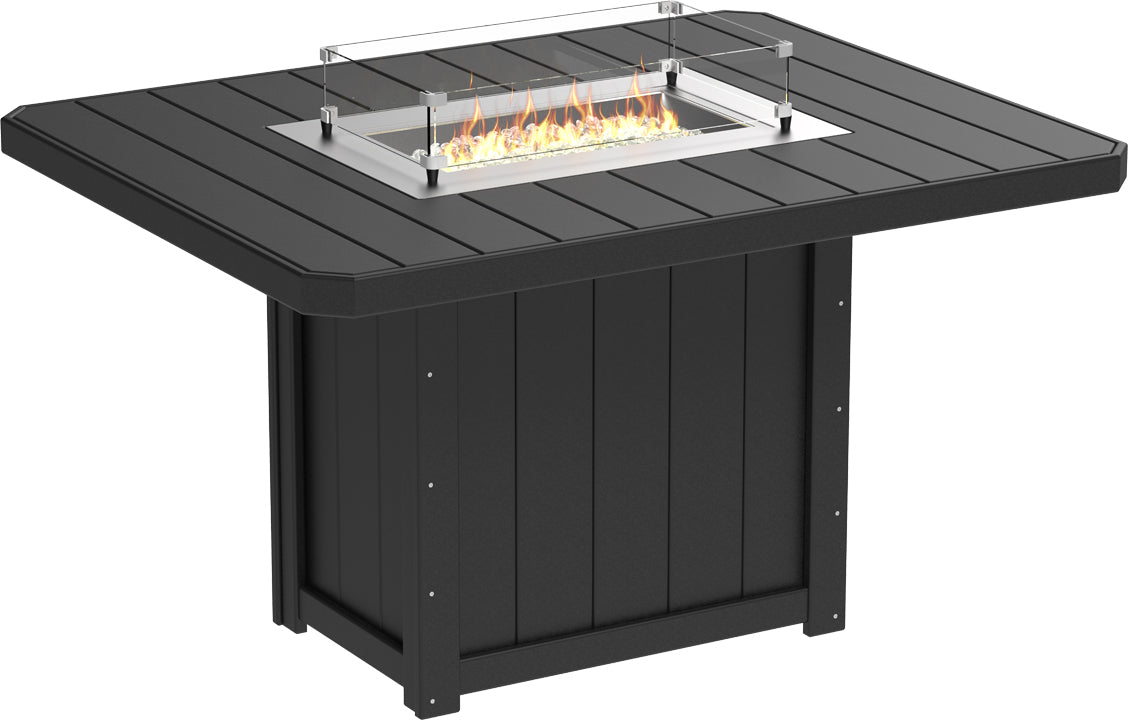 LuxCraft – Lumin Fire Table 62″ Rectangular – Outdoor Gas Fire Dining Table