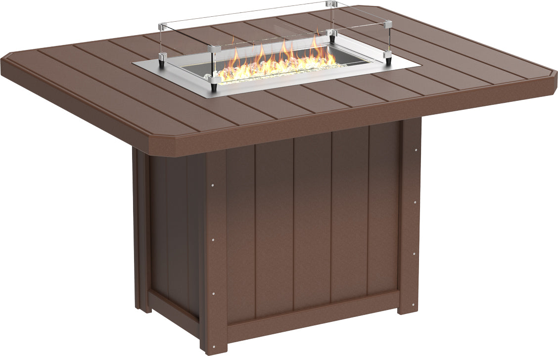 LuxCraft – Lumin Fire Table 62″ Rectangular – Outdoor Gas Fire Dining Table