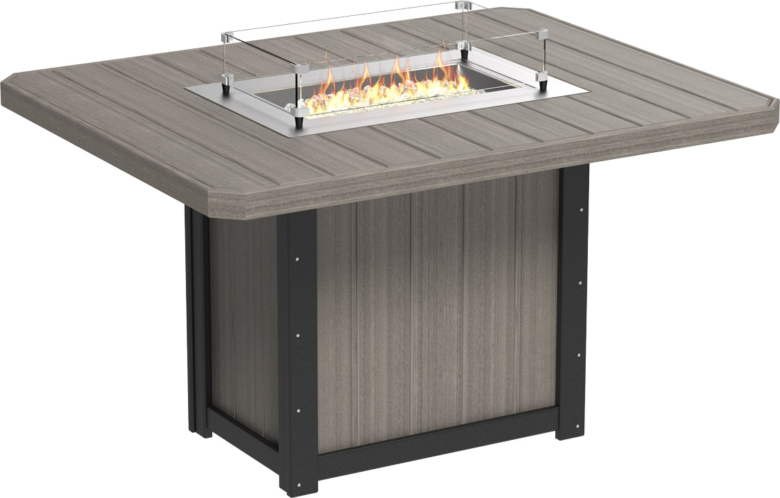 LuxCraft – Lumin Fire Table 62″ Rectangular – Outdoor Gas Fire Dining Table