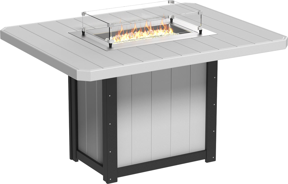 LuxCraft – Lumin Fire Table 62″ Rectangular – Outdoor Gas Fire Dining Table