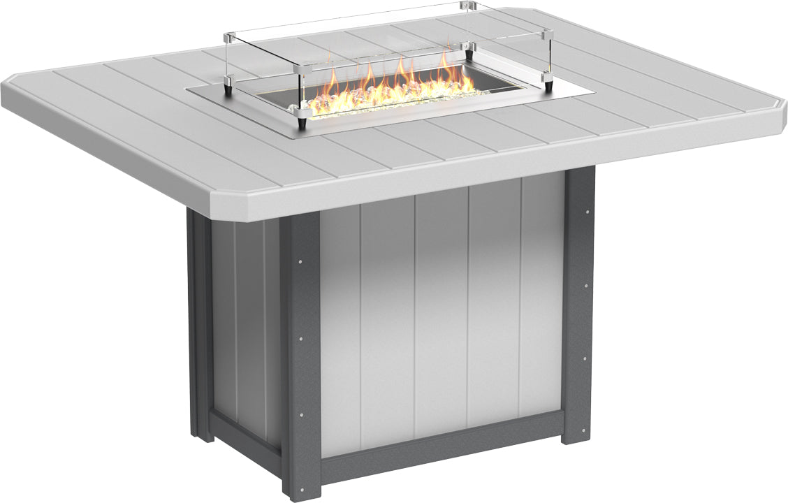 LuxCraft – Lumin Fire Table 62″ Rectangular – Outdoor Gas Fire Dining Table