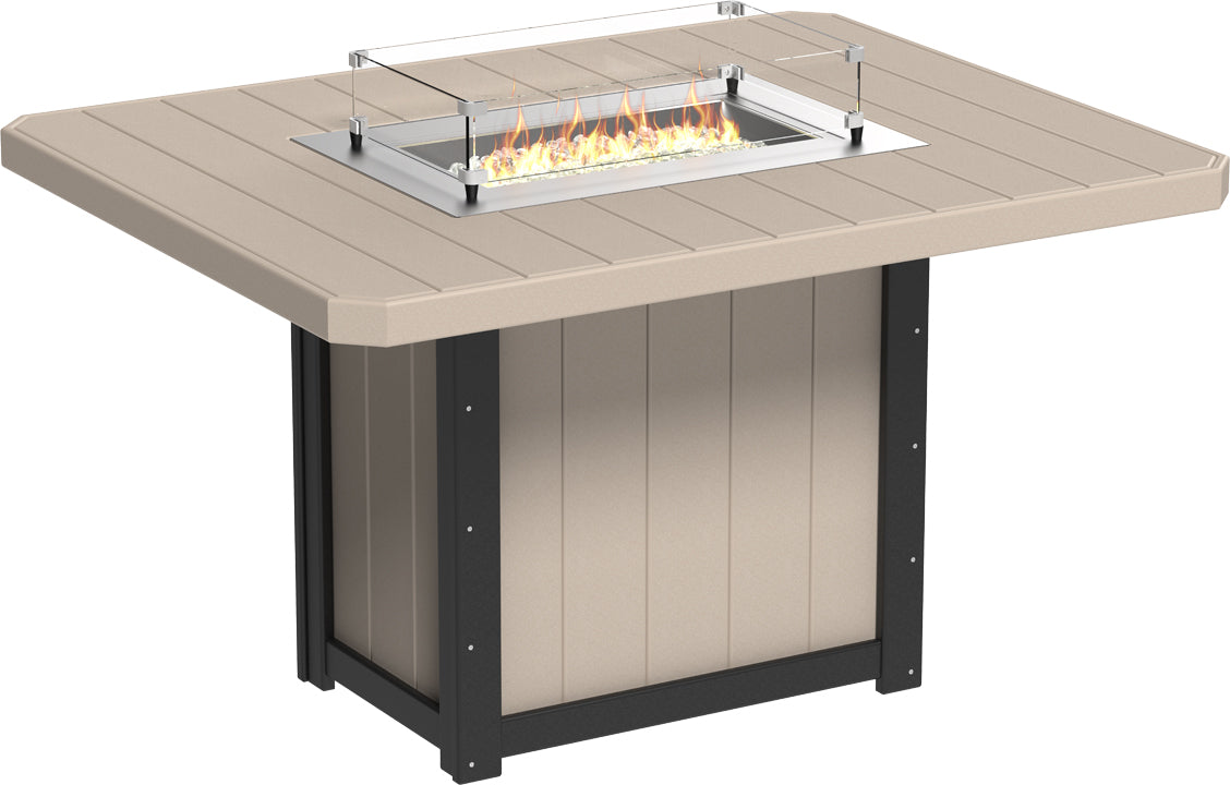 LuxCraft – Lumin Fire Table 62″ Rectangular – Outdoor Gas Fire Dining Table