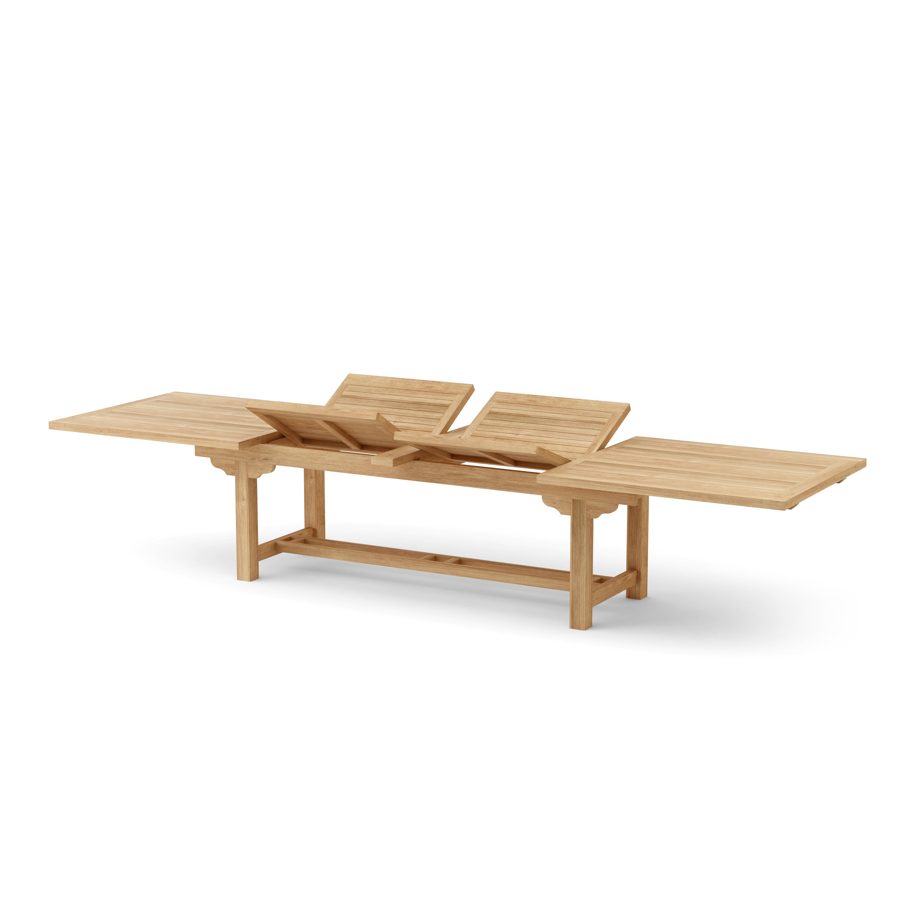 Anderson Teak Bahama 157″ Double Extension Dining Table – Extra Large Teak Patio Table