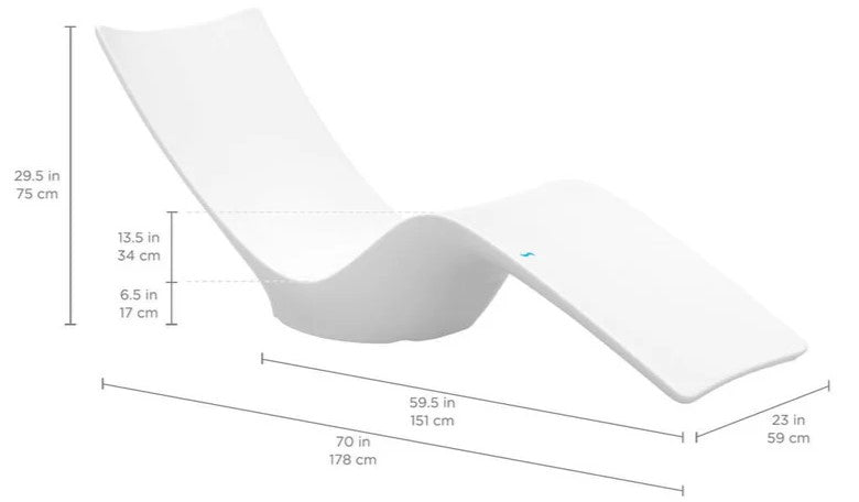 Ledge Autograph 70″ Rectangular Resin In-Pool Chaise Lounger