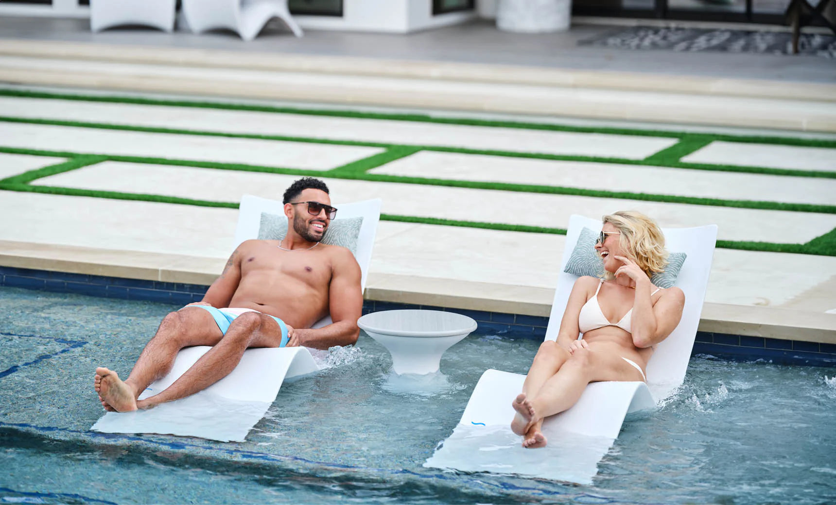 Ledge Autograph 70″ Rectangular Resin In-Pool Chaise Lounger