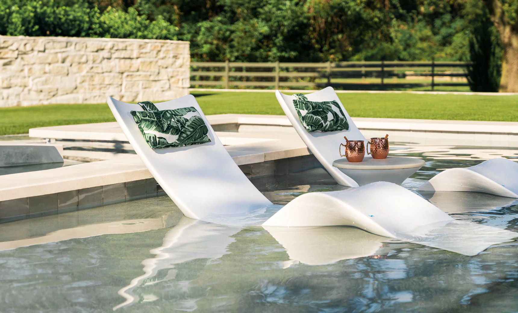 Ledge Autograph 70″ Rectangular Resin In-Pool Chaise Lounger