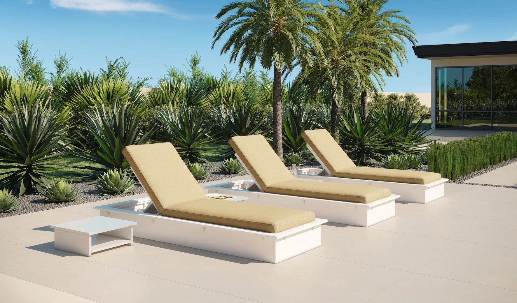 Ledge Lounger Echo 85″ Rectangular Resin Outdoor Chaise Lounger