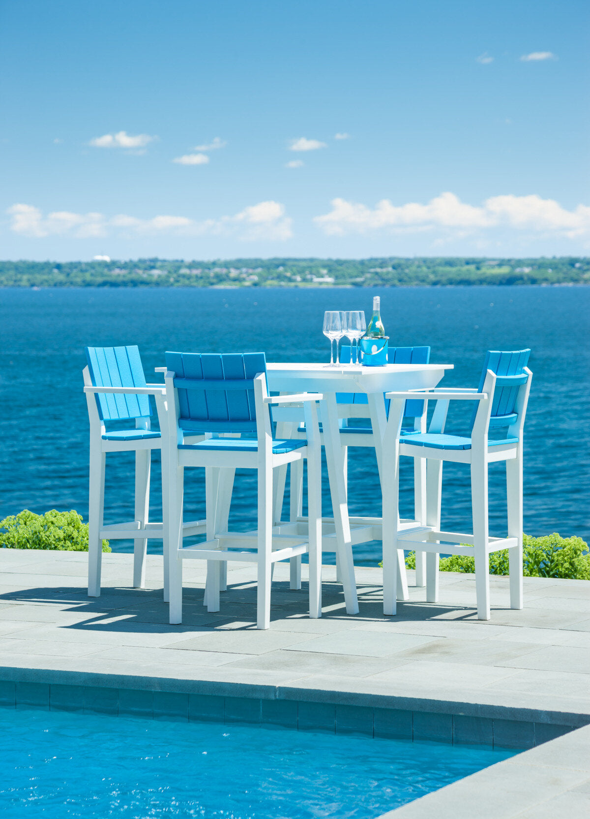 Seaside MAD Bar Arm Chair – Outdoor Bar Height Patio Chair with Arms