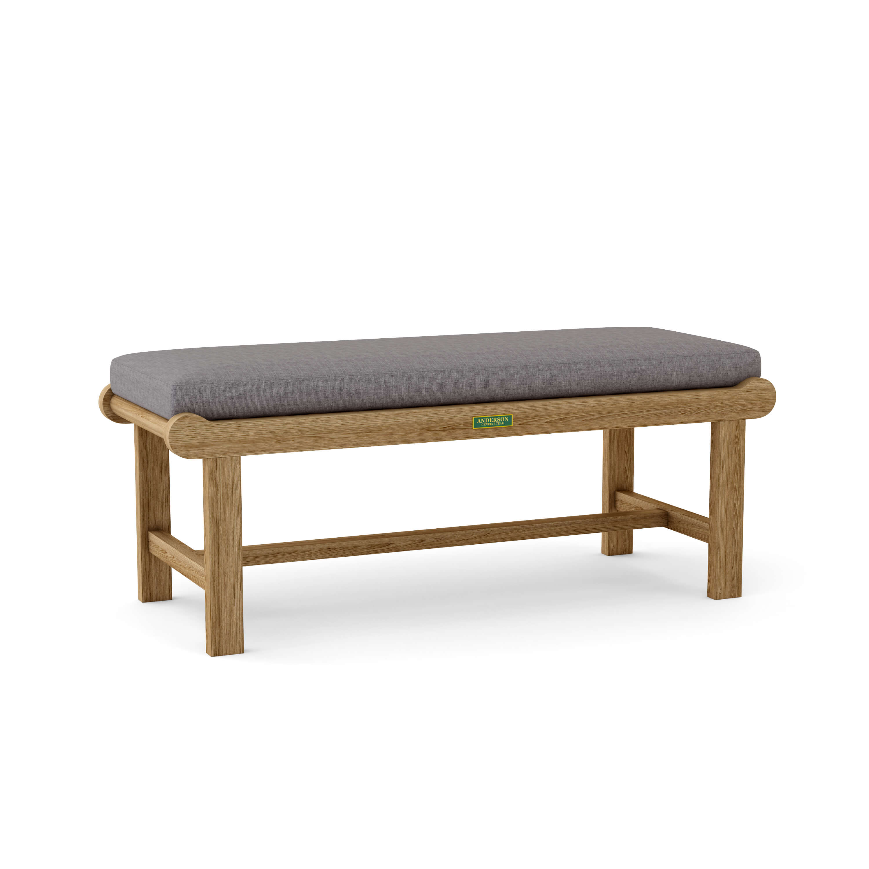 Anderson Teak – Cambridge 48″ Backless Bench – Curved Teak Patio Seating