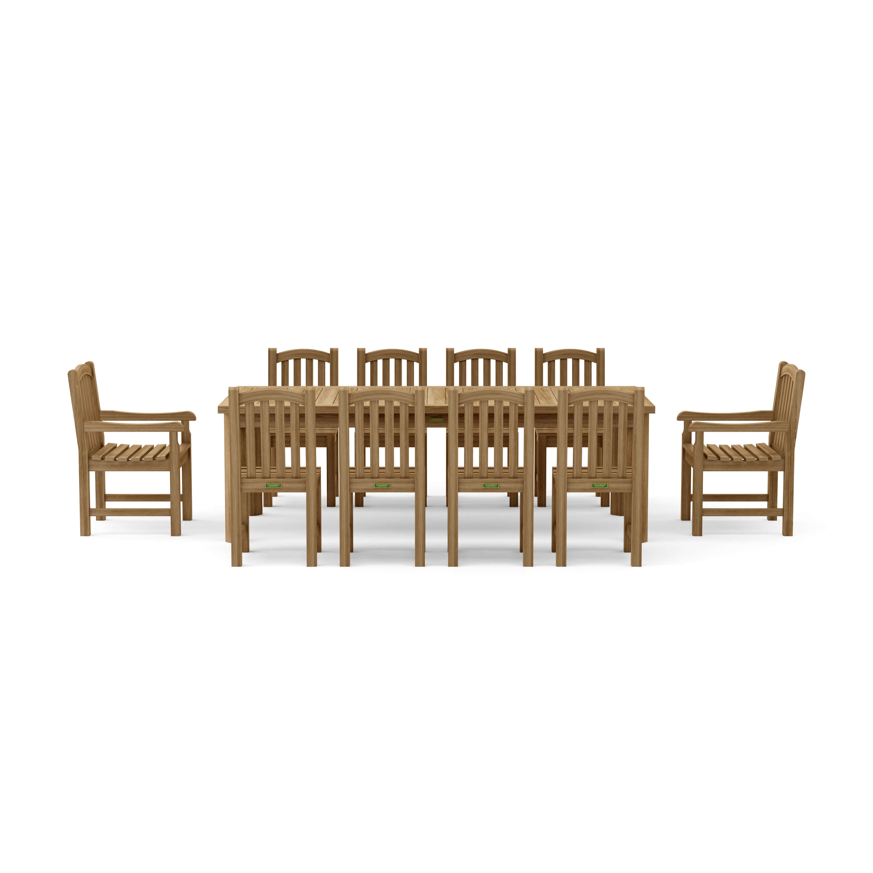 Anderson Teak Chelsea Rectangular Dining Table SET-319 11-pc