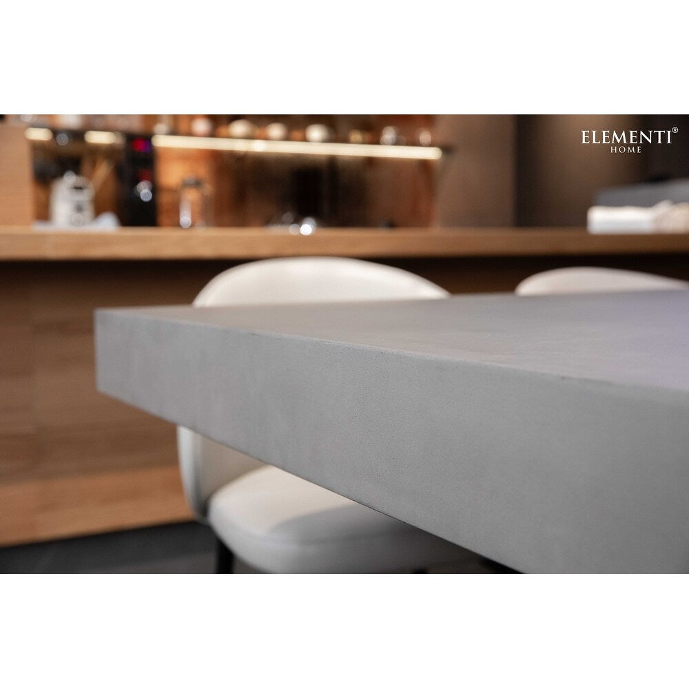 Elementi Home Malaga 96″ Rectangular Space Grey Concrete Dining Table