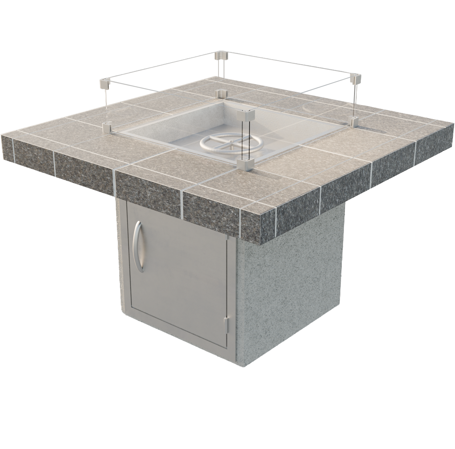 Cal Flame Mesa Contemporary Outdoor Gas Fire Pit – 90,000 BTU Patio Fire Table