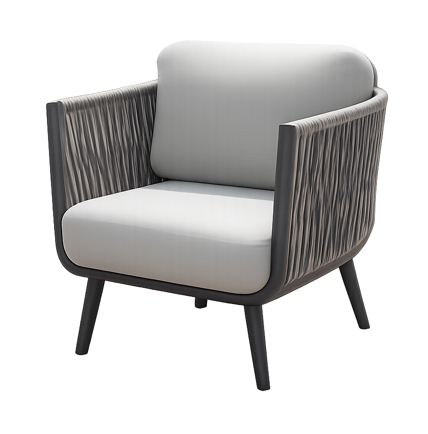 Elementi Milano 30″ Square Aluminum Rope Outdoor Lounge Chair