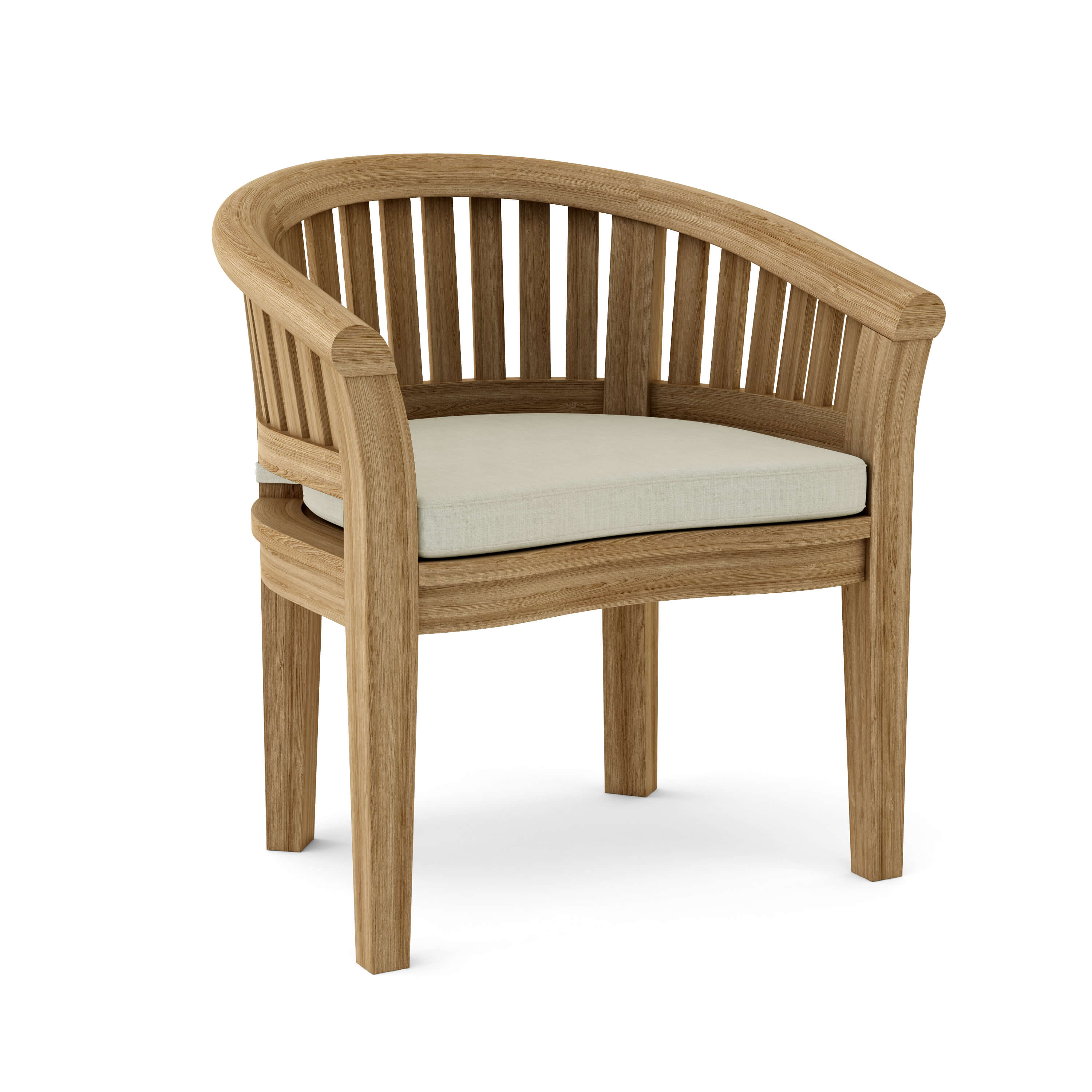 Anderson Teak Curve Dining Armchair Extra Thick – Heavy Duty Teak Outdoor Seating