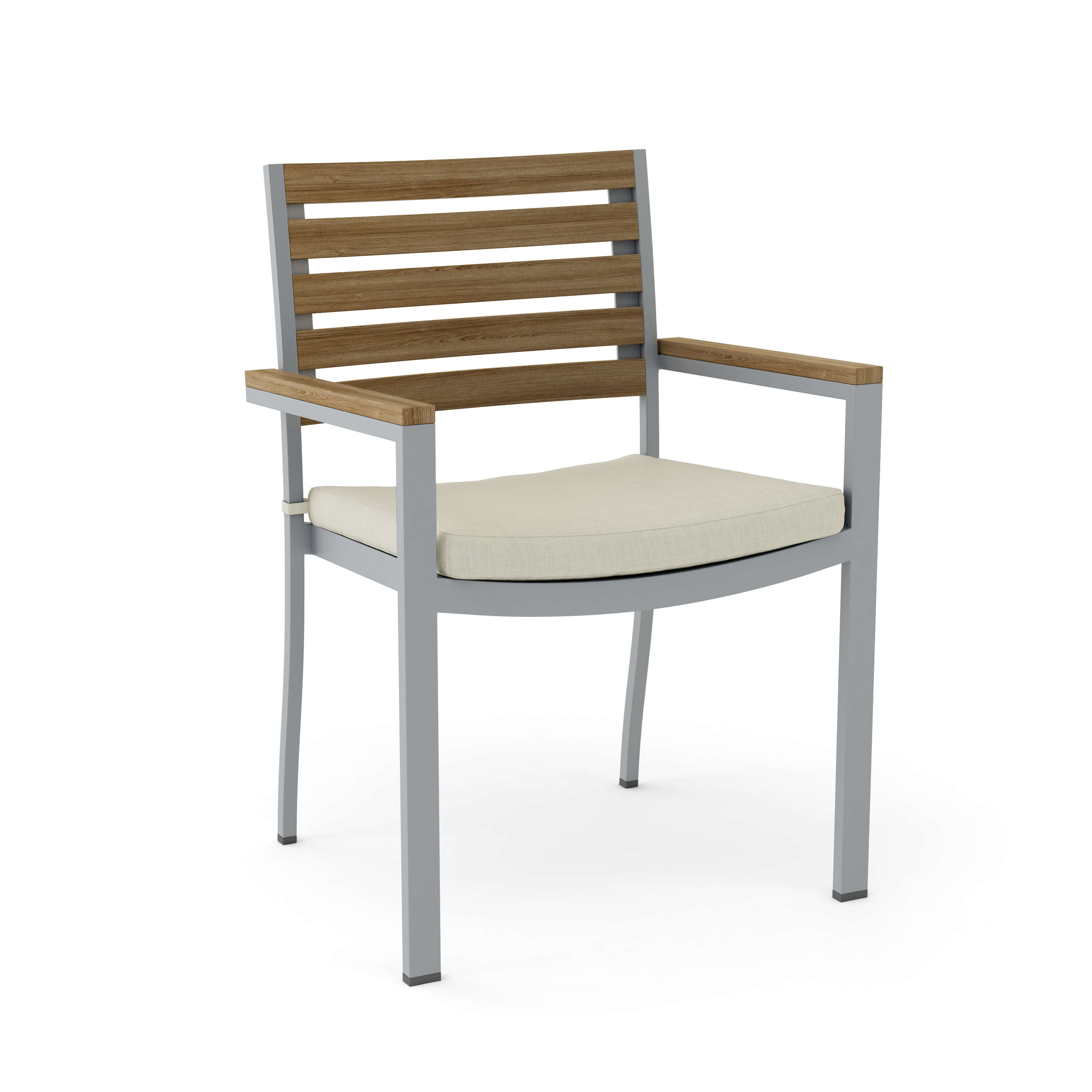 Anderson Teak Seville Stacking Armchair (4-PCS) – Aluminum & Teak Outdoor Seating