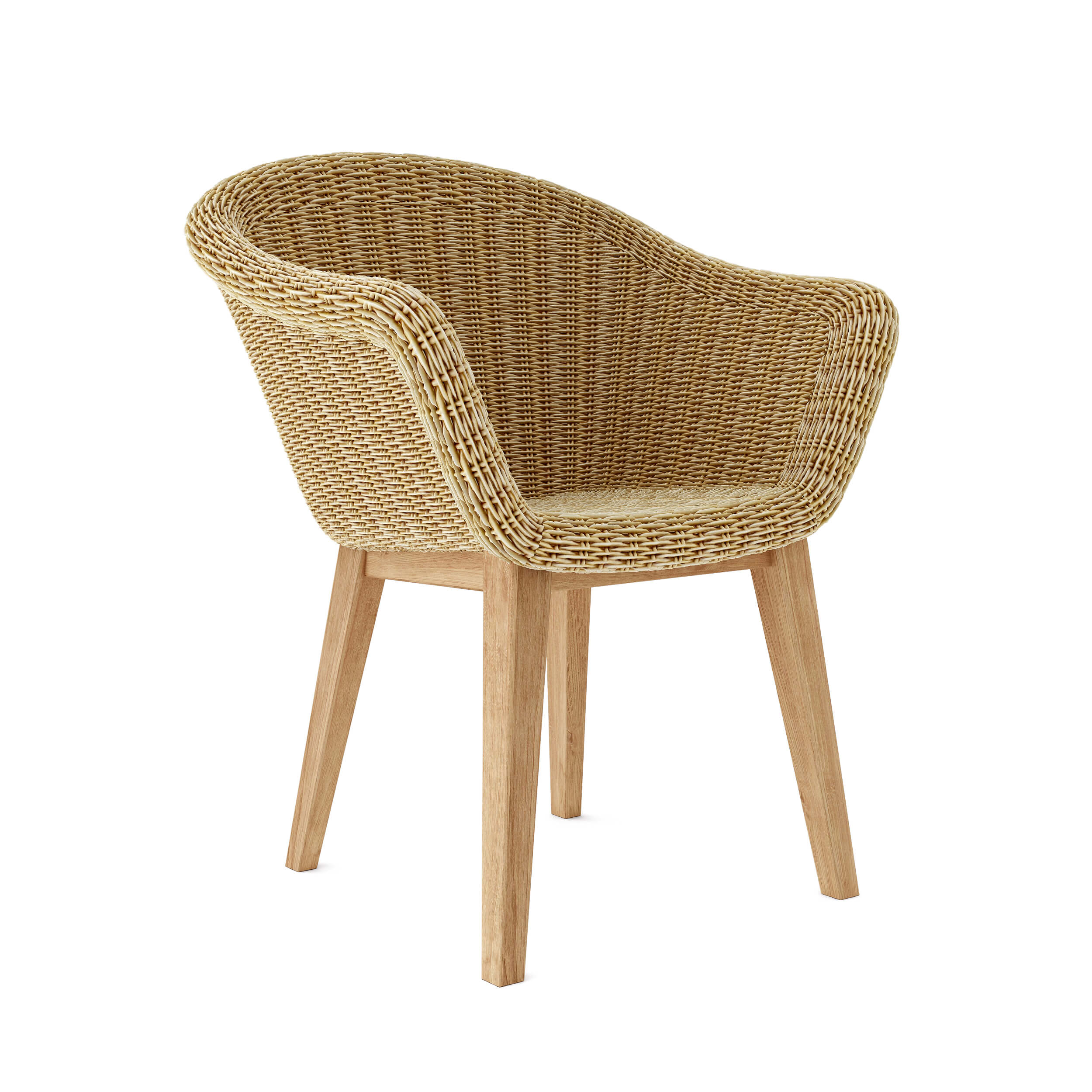 Anderson Teak Padua Chair – Teak & Wicker Outdoor Dining Seating