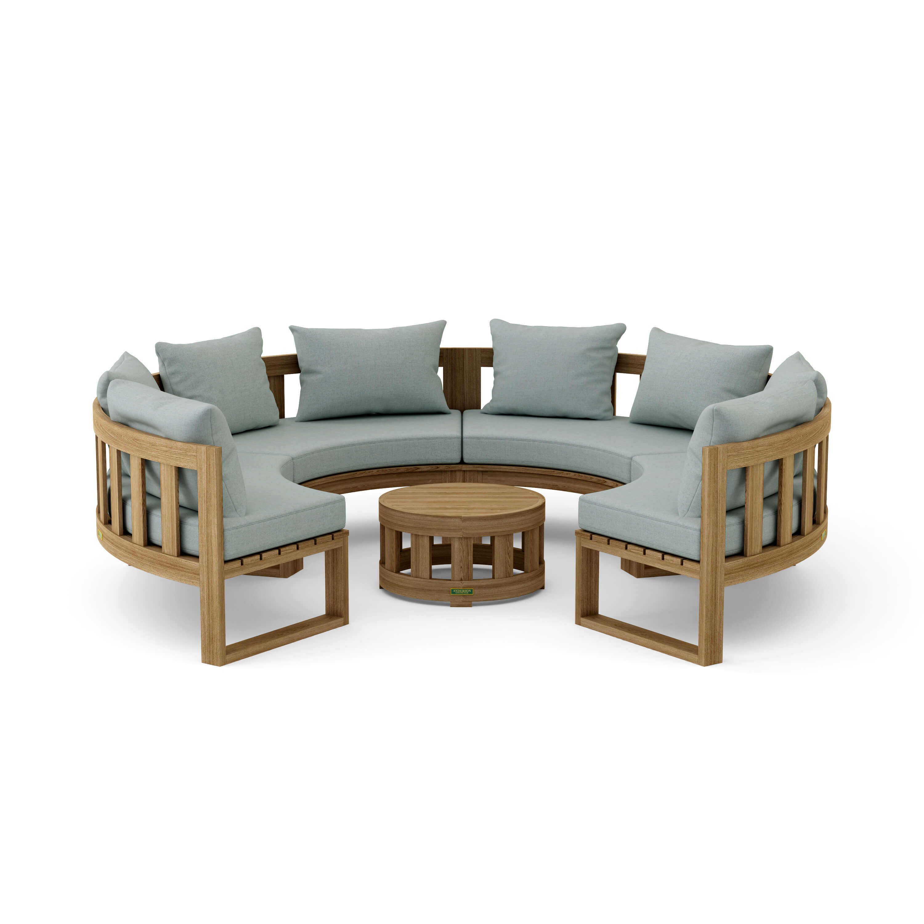 Anderson Teak – Circular Modular Deep Seating Set 810 – 8-Person Teak Sofa Set