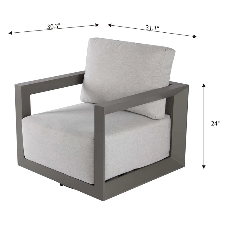 Elementi Newport 31″ Square Aluminum Outdoor Lounge Chair