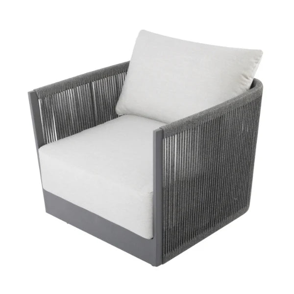 Elementi Capri 32″ Square Aluminum Rope Outdoor Lounge Chair